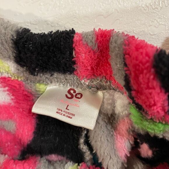 SO Fleece Peace Sign Lounge Shorts Size L - Picture 2 of 5